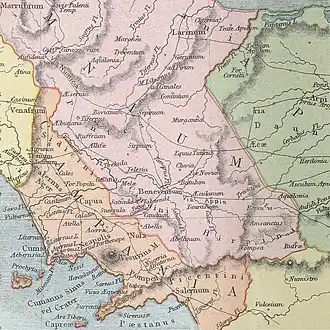 Teil einer alten Karte Italiens