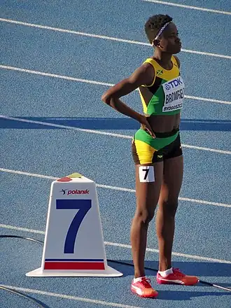 Junelle Bromfield bei den U20-Weltmeisterschaften 2016 in Bydgoszcz