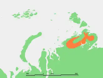 Lage des Byrrangagebirges