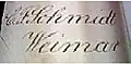 Logo 1 1888 bis April 1896 oder 1930–1937 C.F.Schmidt / Weimar