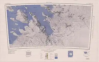 Kartenblatt Boyd Glacier von 1969 mit dem Südteil der Ford Ranges