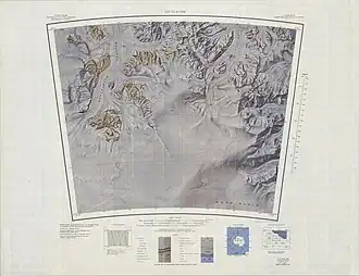 westlich anschließendes Kartenblatt mit dem Oberteil des Gletschers und dem Amundsen Icefall