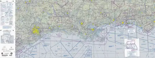 Teilblatt CH-24 WAC 41, World Aeronautical Chart, Maßstab 1: 1.000.000, Nordteil des Golfs von Mexiko, 2010