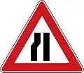 A-6b Fahrbahnverengung (einseitig links)