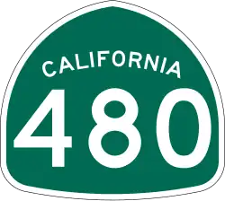 Straßenschild der California State Route 480