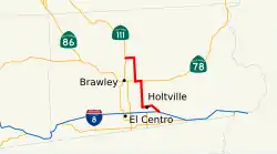 Karte der California State Route 115