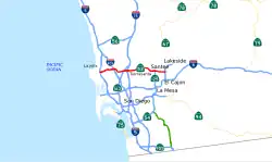 Karte der California State Route 52