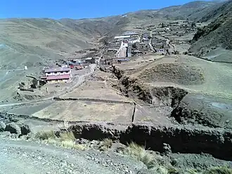 Blick auf Caluyo im Municipio Colquiri