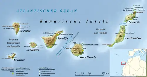 Lage Gran Canarias auf den Kanaren