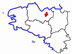 Lage des Kantons Jugon-les-Lacs