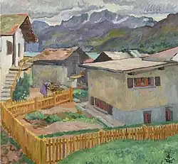 Capolago mit Blick auf den Corvatsch, um 1926