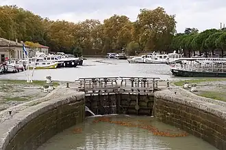 Schleuse und Hafen in Carcassonne