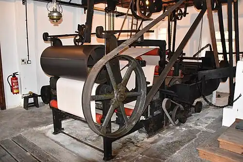 Pappenmaschine in der Papiermühle Niederzwönitz