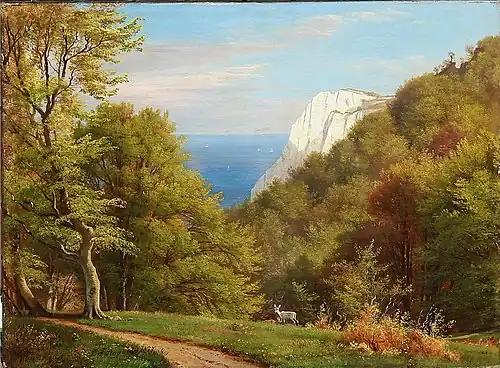 Sommertag an der Møns Klint (Öl auf Leinwand, ca. 1877)