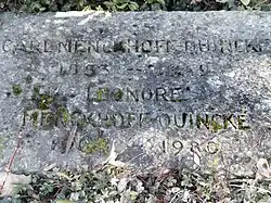 Carl Menckhoff-Quincke (1883–1949), deutscher Jagdflieger, Geschäftsmann. Familiengrab: Bertsche-Kissling-Hermann-Quincke-Bauer. Grab auf dem Wolfgottesacker in Basel