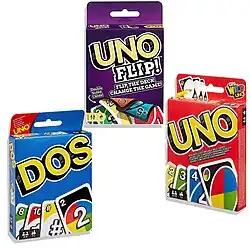 „Uno Flip“, „Dos“, klassisches „Uno“.