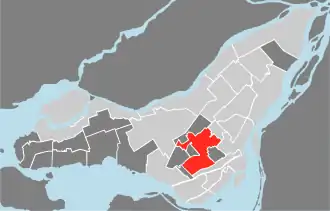 Lage von Côte-des-Neiges–Notre-Dame-de-Grâce in Montreal