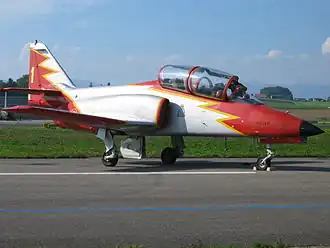 Ein Aviojet der Patrulla Aguila in Payerne