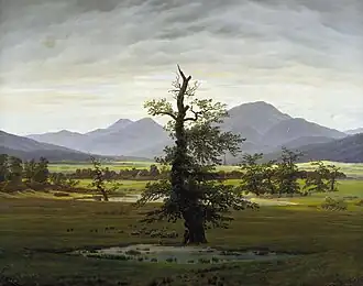 Einsamer Baum (C.&nbsp;D. Friedrich) und Auf Vorposten (G.&nbsp;F. Kersting)