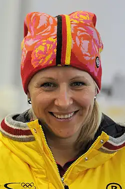 Cathleen Martini bei der Olympia-Einkleidung in Erding 2014