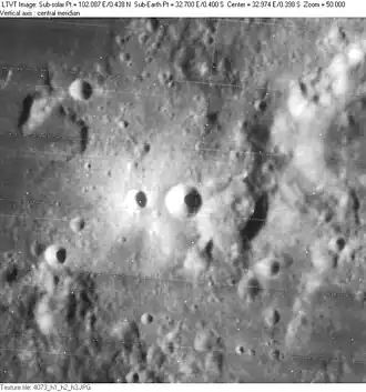 Censorinus (links) mit Censorinus A (Lunar Orbiter&nbsp;IV)
