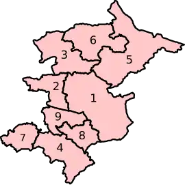 Lage der Wahlkreise