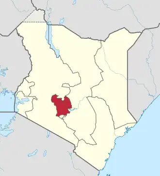 Anklickbare Karte mit Hervorhebung der Provinz Central/Kati in Kenia