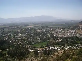 Blick auf Machalí vom Hügel San Juan