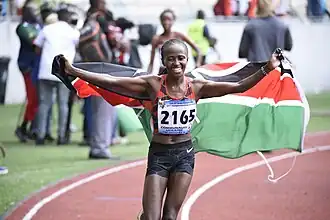 Rebecca Mwangi bei den Afrikameisterschaften 2024 in Douala