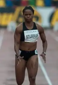 Chandra Sturrup, 2001 WM-Dritte und 2003 Vizeweltmeisterin, belegte Rang vier