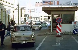 Amerikanische Kontrollstelle Checkpoint Charlie, 14.&nbsp;November 1989