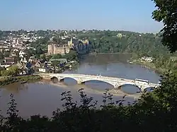 Die Brücke und Chepstow Castle, gesehen von Tutshill