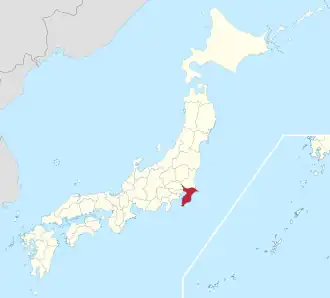 Lage der Präfektur Chiba in Japan