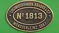 Fabrikschild der Nr. 1813
