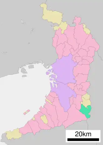 Lage Chihaya-Akasakas in der Präfektur