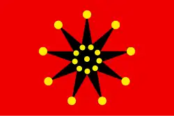 Flagge der Armee ab dem 11. Juni 1912 bis 1928 („19-Stern-Flagge“)