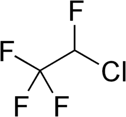Struktur von Chlortetrafluorethan