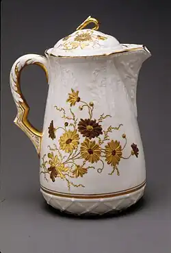 Schokoladekanne im Porzellan mit Blumendekor (um 1900), Metropolitan Museum of Art, New York.