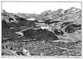 Blick auf die Oberengadiner Seen vom Muottas Muragl, Federzeichnung