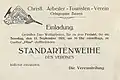 Einladung zur Standartenweihe des Christlichen Arbeiter-Touristenvereins Bozen, 1921