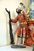 Figur des heiligen Christophorus auf dem linken Seitenaltar