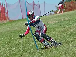 Christoph Schranz im Slalom der FIS-Superkombination in Rettenbach im Juli 2011