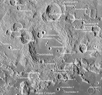 Burckhardt (Mitte oben) und Umgebung (LROC-WAC)