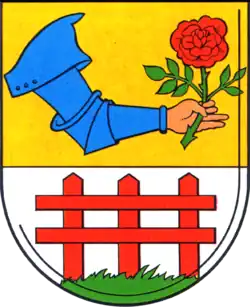 geharnischter Arm im Wappen von Berlin-Friedrichshagen