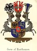 Wappen der Grafen von Haxthausen in Danmarks Adels Aarbog