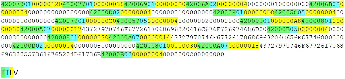KMIP Nachricht nach TTLV aufgeschlüsselt
