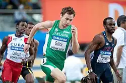 David Gillick (in Grün) – Achter im zweiten Vorlauf und damit aus dem&nbsp;Rennen