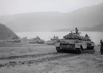 Panzerübung auf dem TrÜbPl am Urftsee, 1956