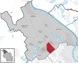Lage des Stadtteils Heimersdorf im Stadtbezirk Köln-Chorweiler