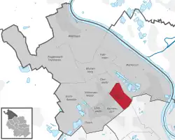 Lage des Stadtteils Seeberg im Stadtbezirk Köln-Chorweiler